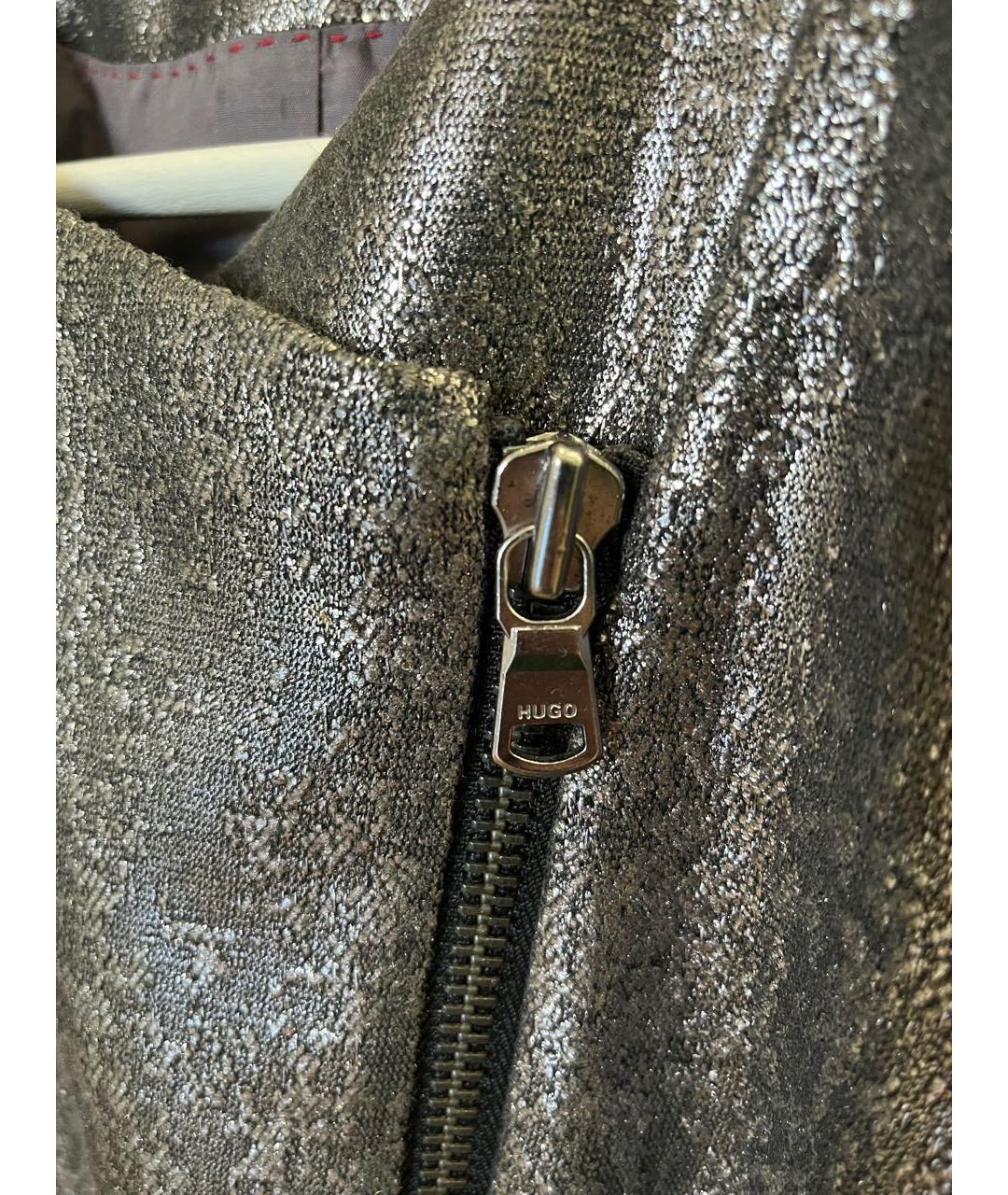 HUGO BOSS Серебрянный полиэстеровый жакет/пиджак, фото 5