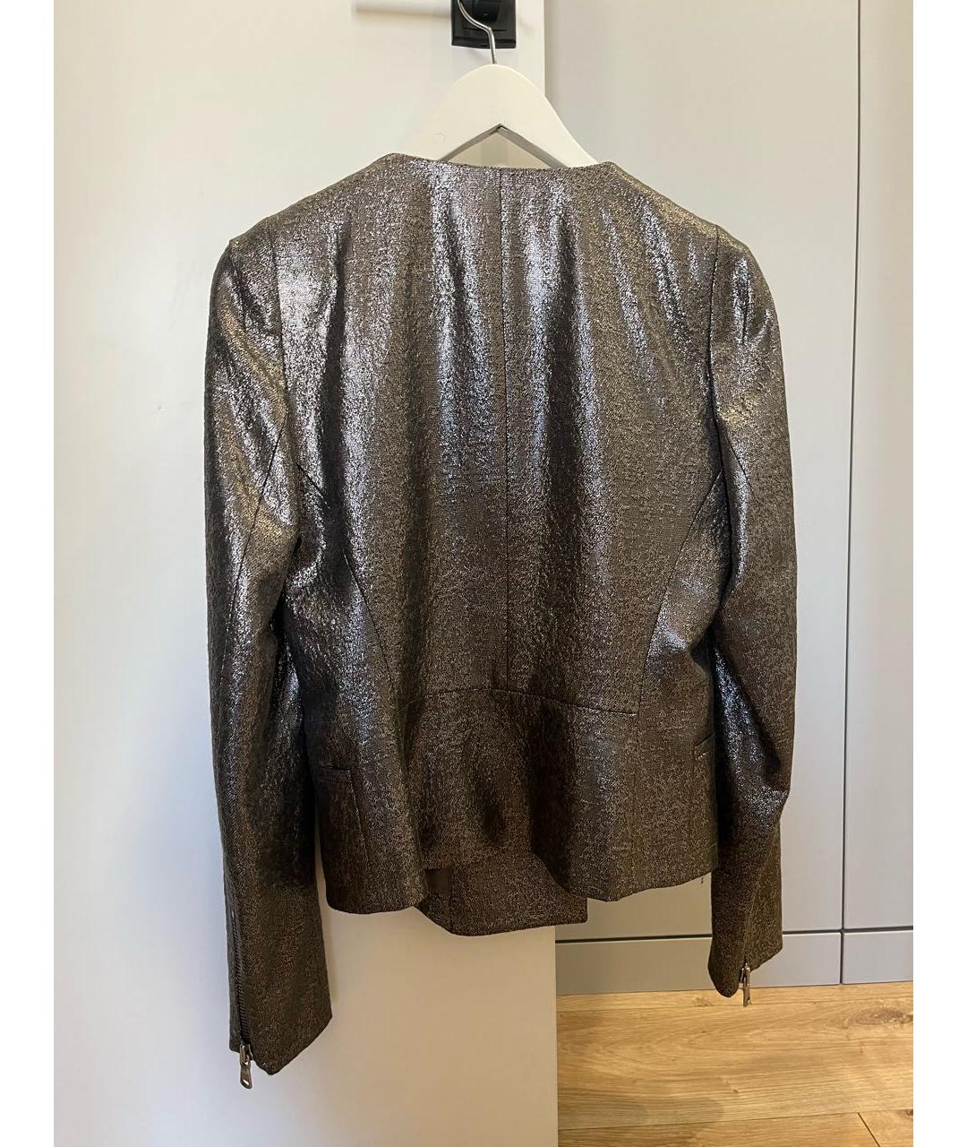 HUGO BOSS Серебрянный полиэстеровый жакет/пиджак, фото 2
