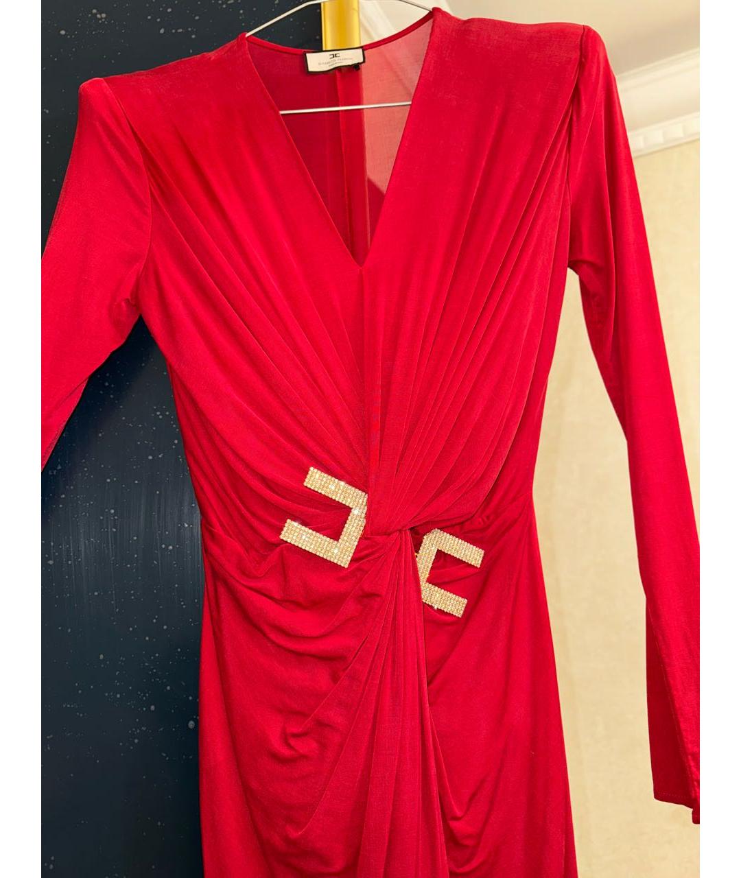 ELISABETTA FRANCHI Красное вечернее платье, фото 4