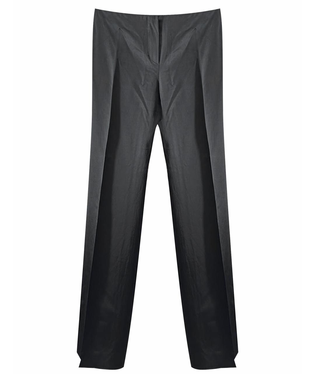 EMPORIO ARMANI Черные вискозные прямые брюки, фото 1