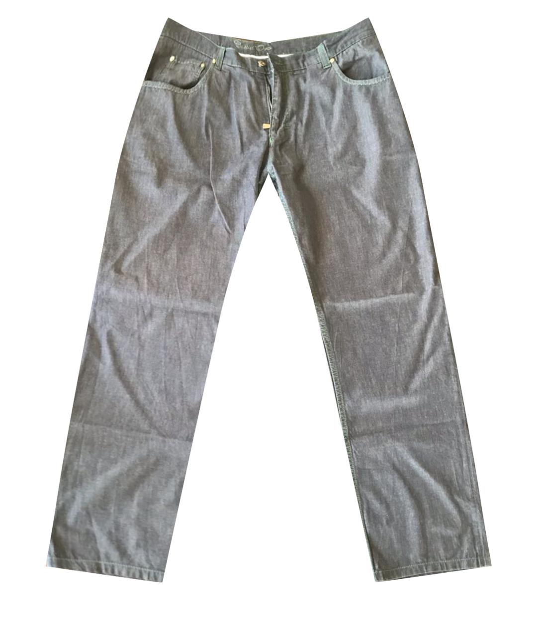 CASTELLO D'ORO Темно-синие хлопковые прямые джинсы, фото 1
