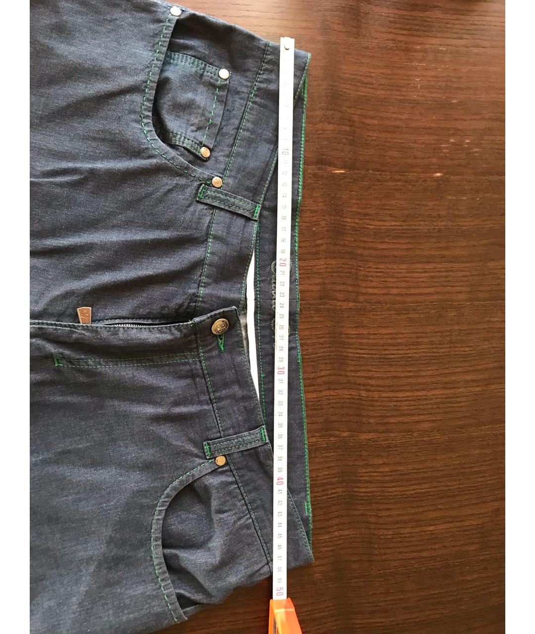 CASTELLO D'ORO Темно-синие хлопковые прямые джинсы, фото 6