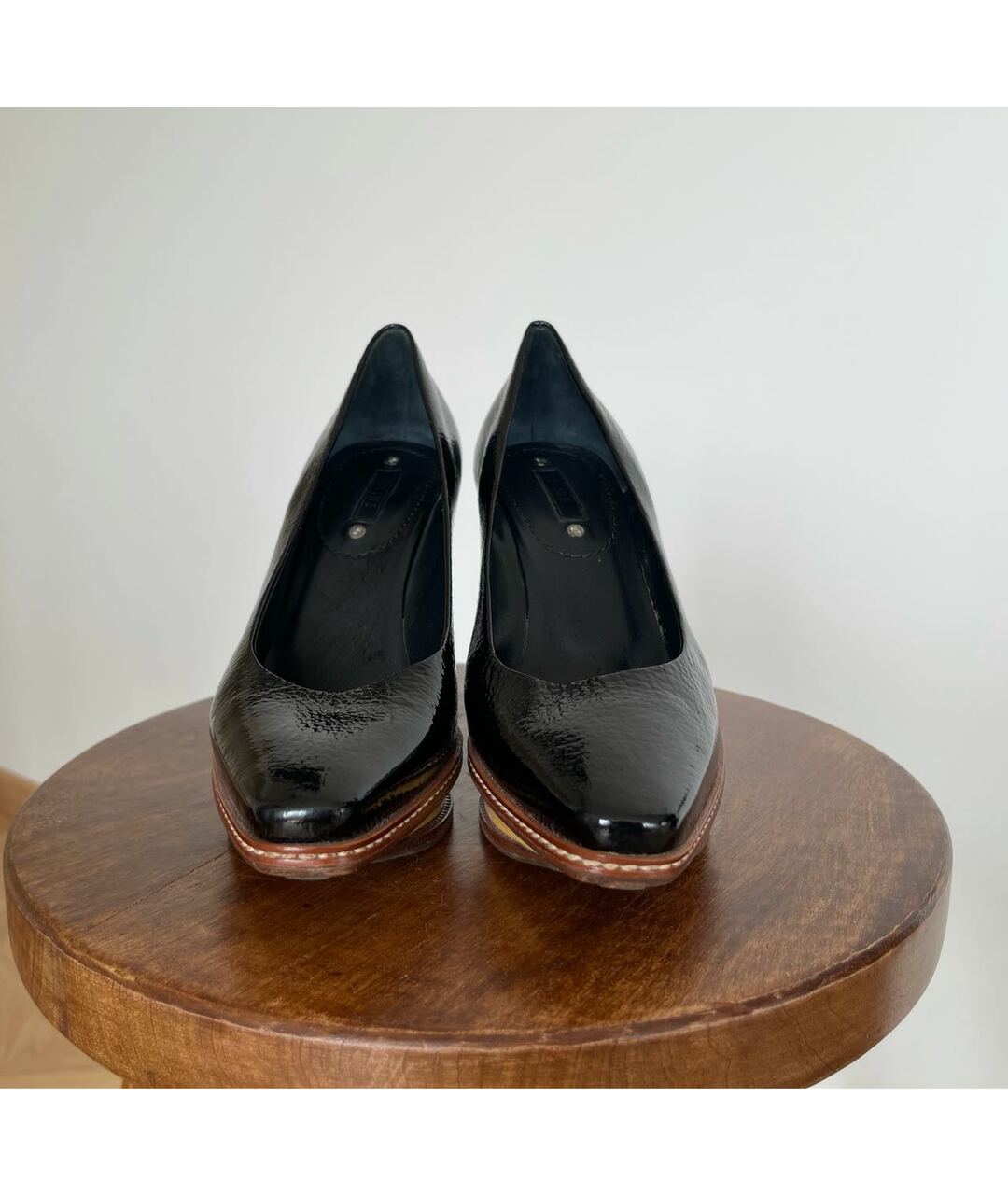 CELINE VINTAGE Черные туфли из лакированной кожи, фото 2