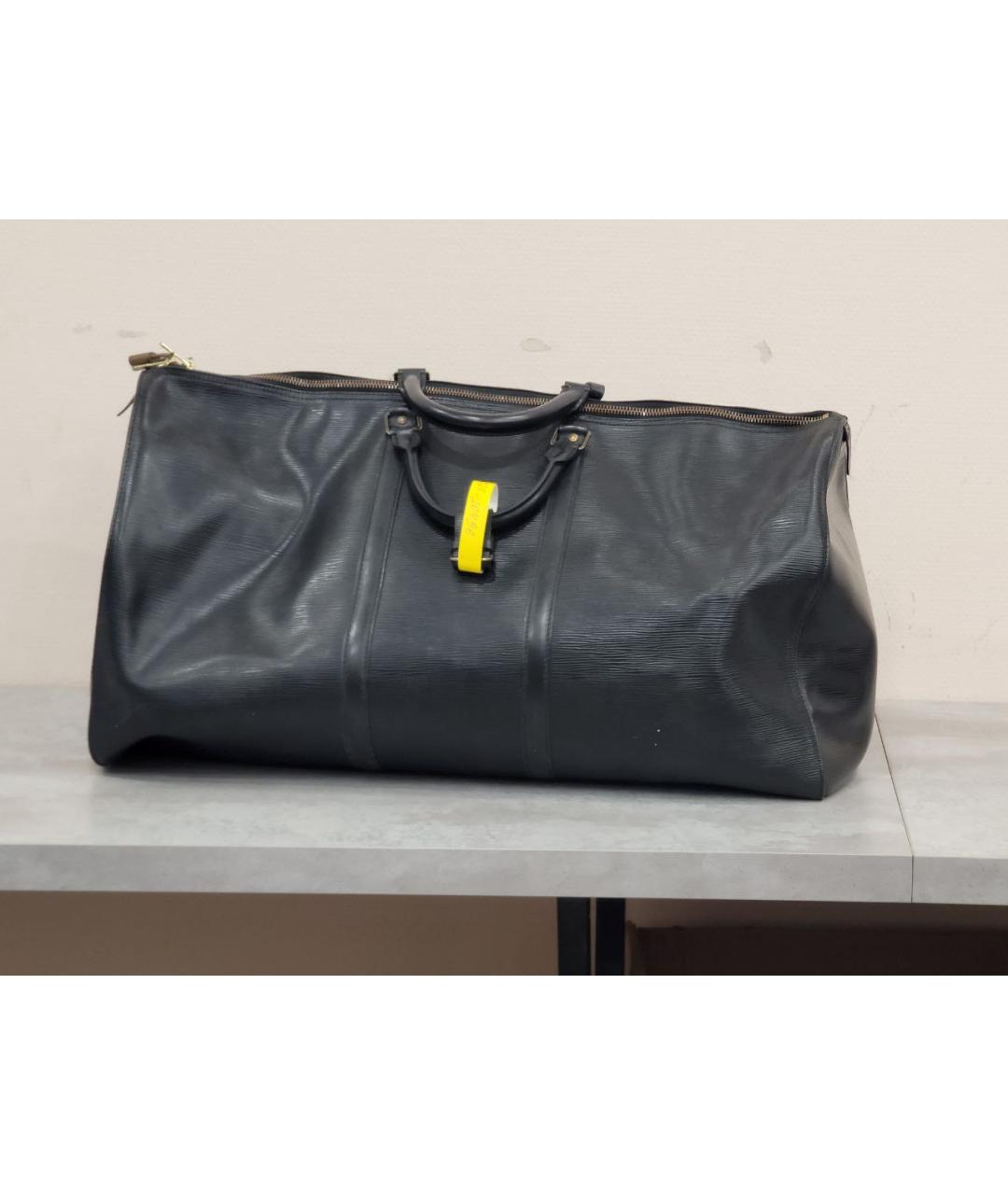 LOUIS VUITTON PRE-OWNED Черная кожаная дорожная/спортивная сумка, фото 4