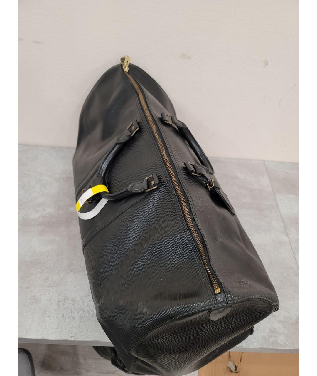 LOUIS VUITTON PRE-OWNED Черная кожаная дорожная/спортивная сумка, фото 7
