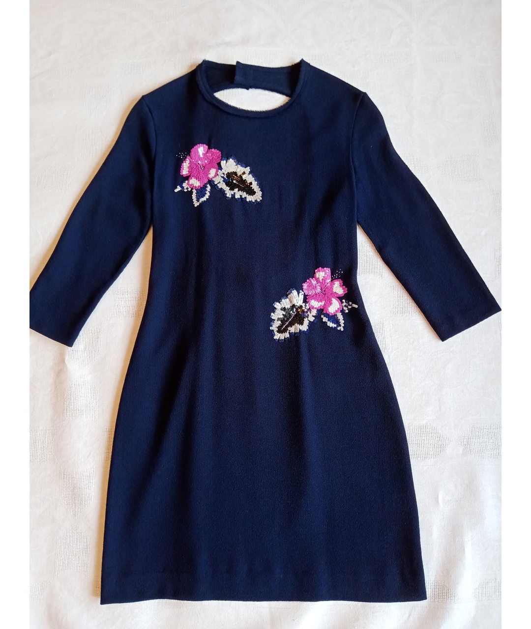 MARKUS LUPFER Синее шерстяное повседневное платье, фото 2