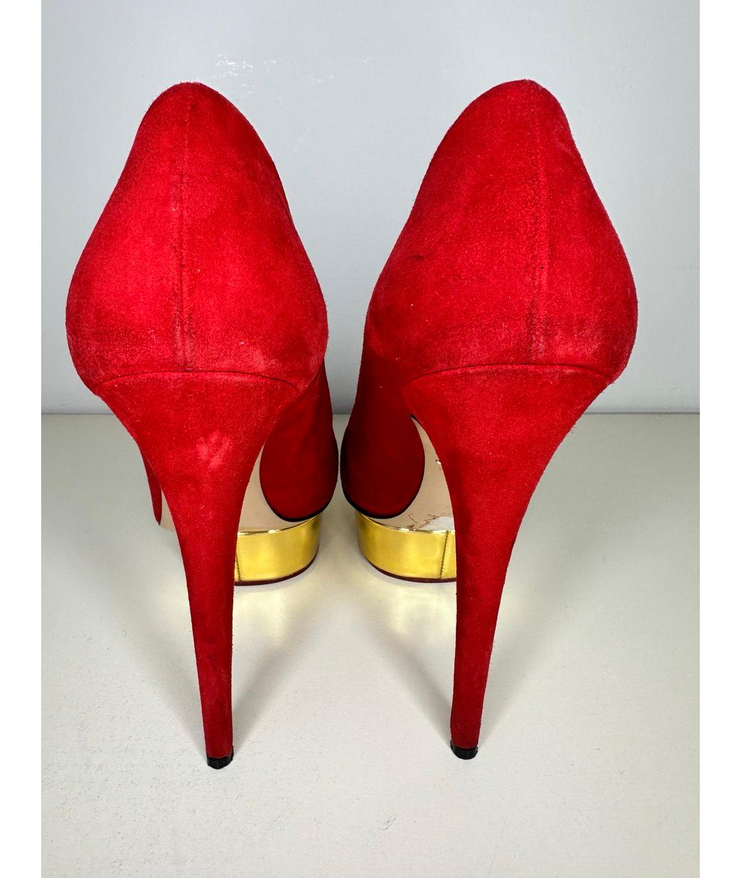CHARLOTTE OLYMPIA Красные замшевые туфли, фото 4