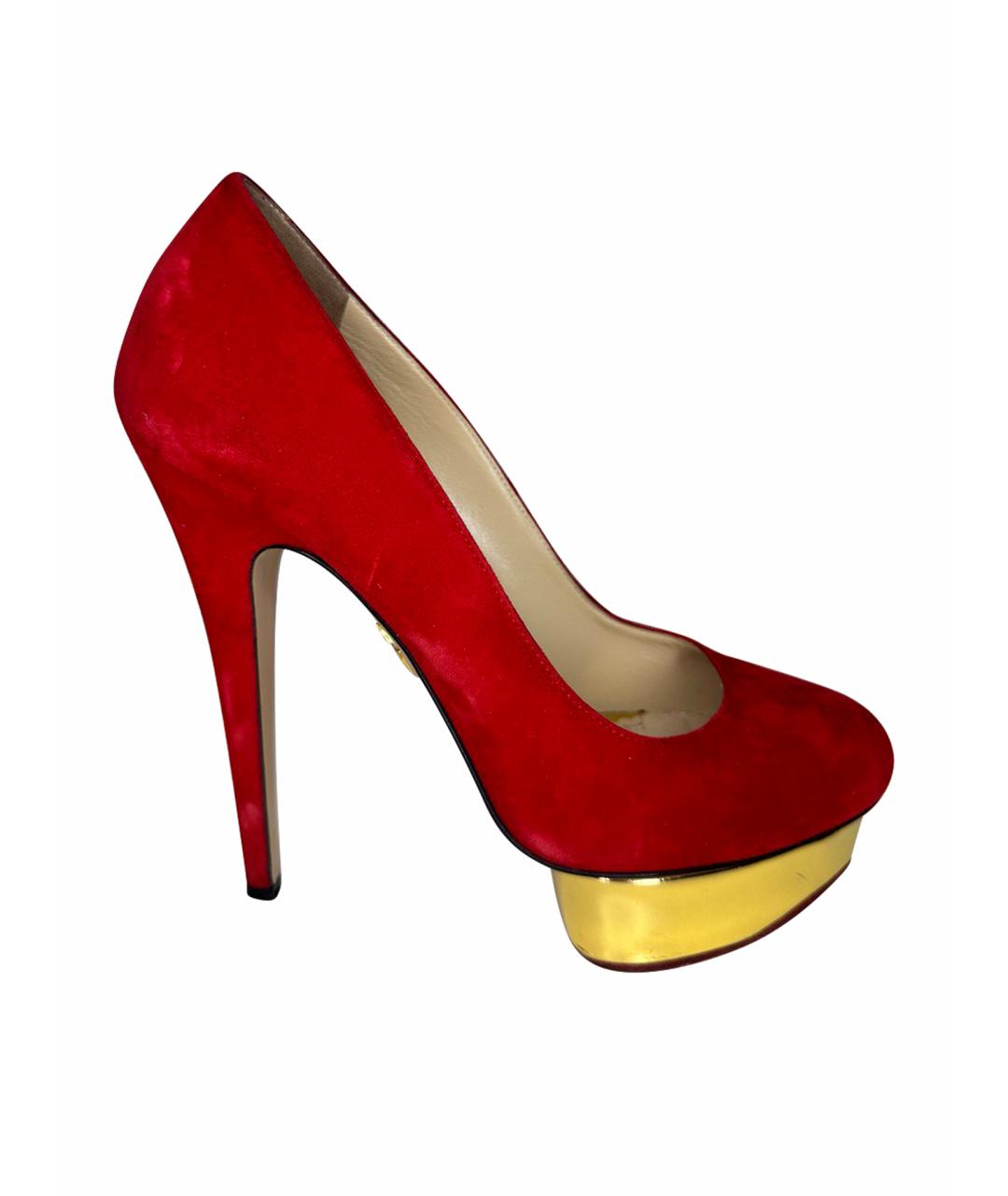 CHARLOTTE OLYMPIA Красные замшевые туфли, фото 1