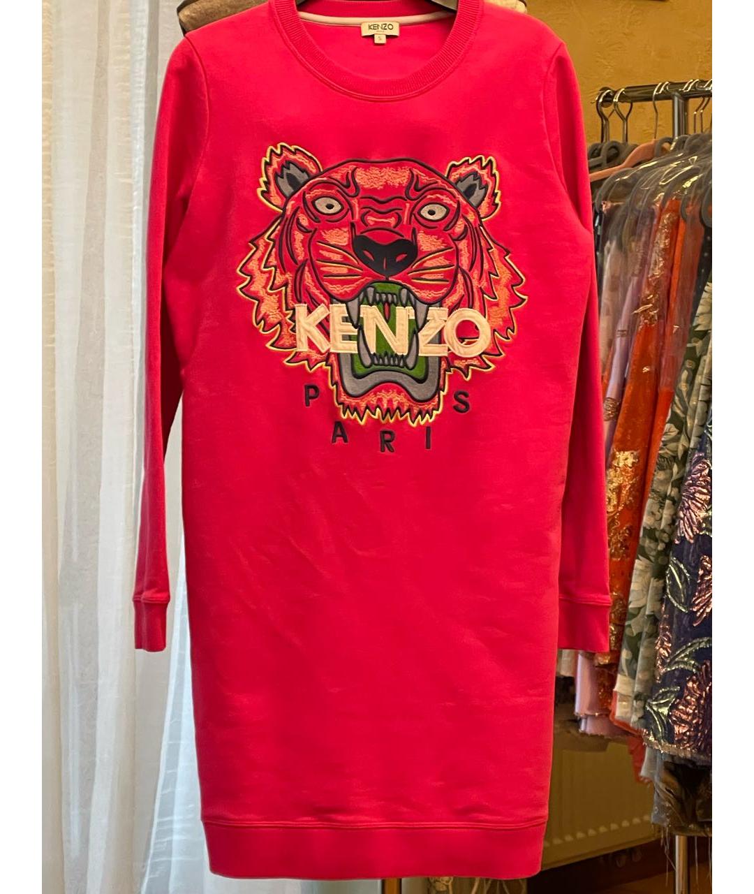 KENZO Фуксия хлопковое платье, фото 8