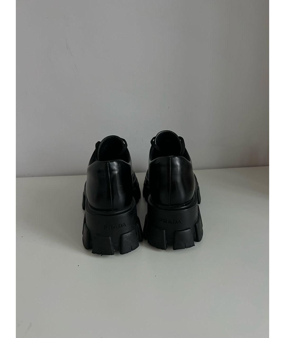 PRADA Черные кожаные ботинки, фото 4