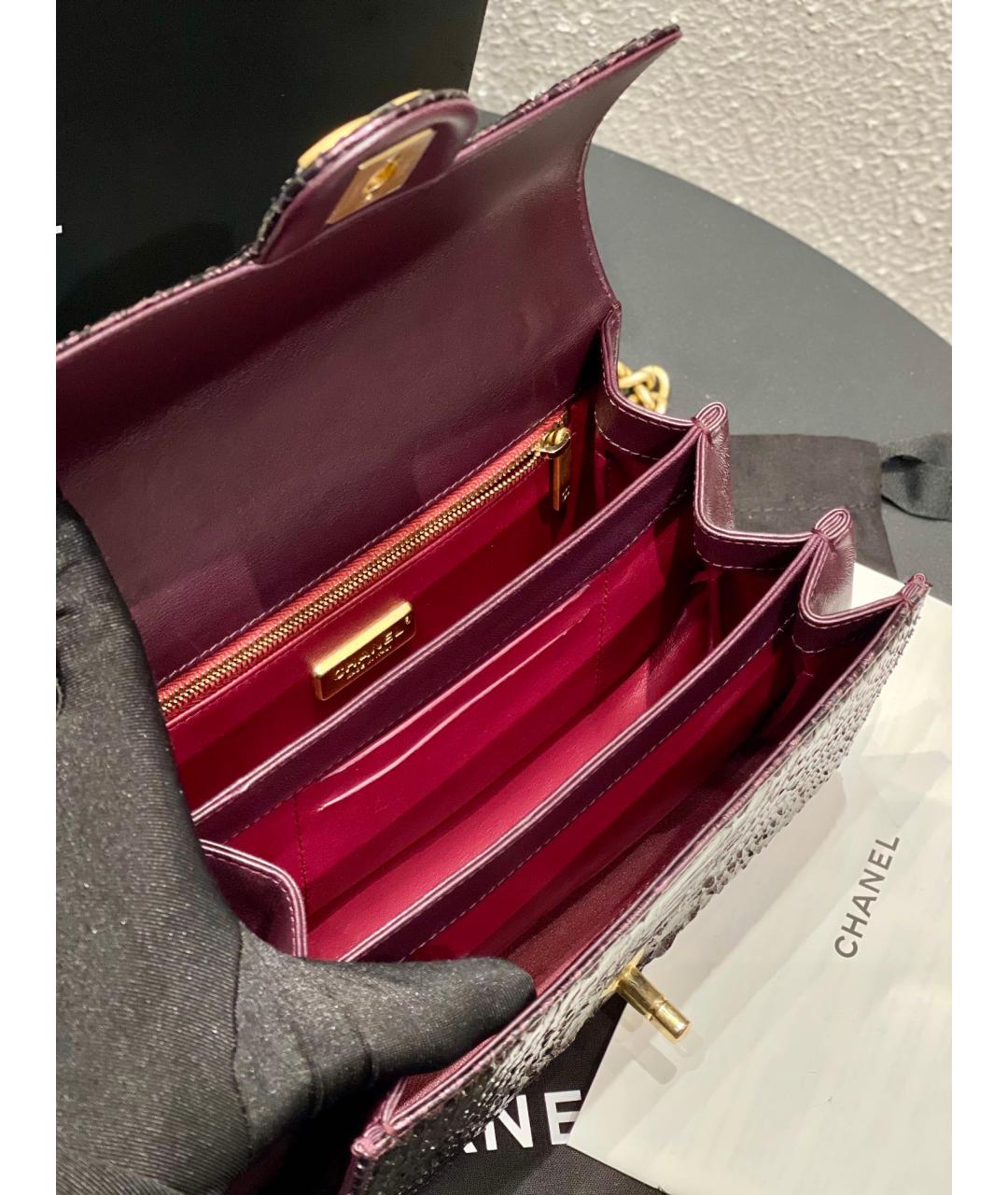 CHANEL PRE-OWNED Красная кожаная сумка через плечо, фото 9