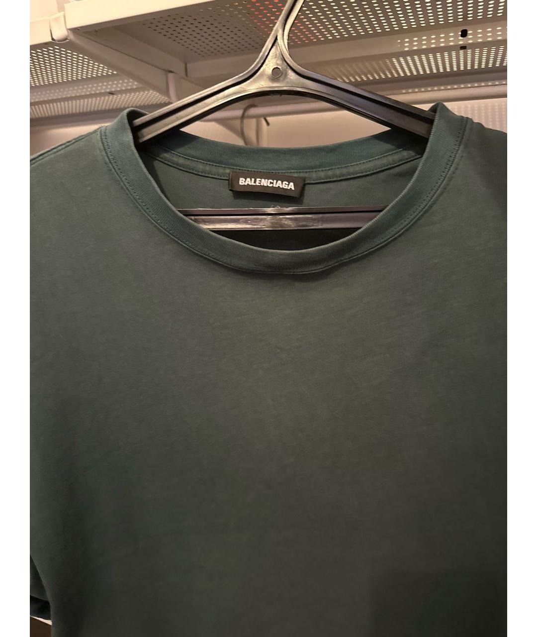 BALENCIAGA Зеленая хлопковая футболка, фото 3
