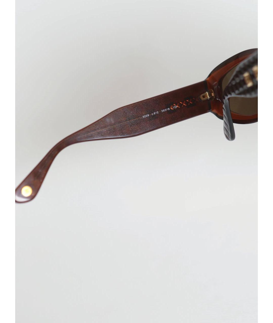 CHANEL PRE-OWNED Коричневые пластиковые солнцезащитные очки, фото 6