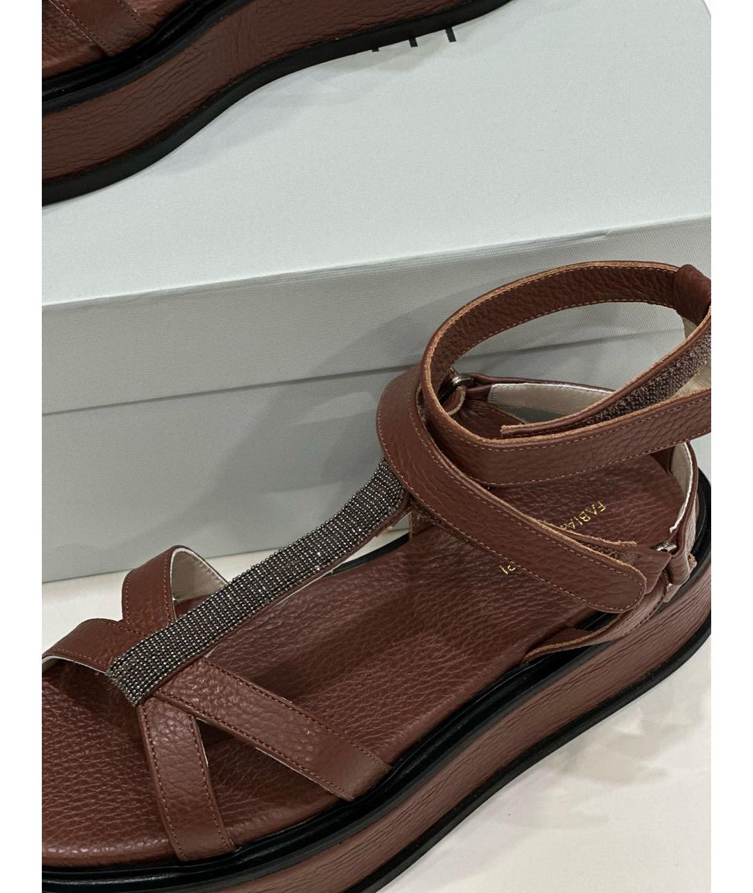 FABIANA FILIPPI Коричневые кожаные сандалии, фото 3