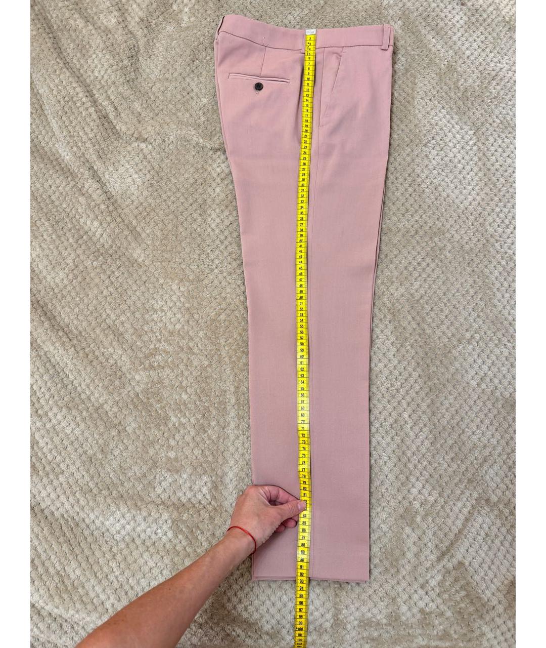 JIL SANDER NAVY Розовые шерстяные брюки узкие, фото 7
