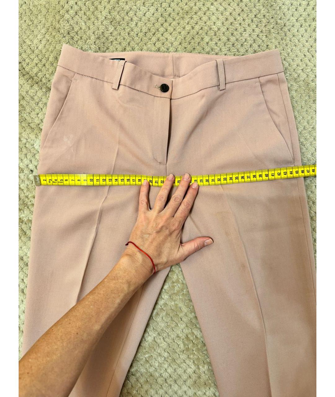 JIL SANDER NAVY Розовые шерстяные брюки узкие, фото 6