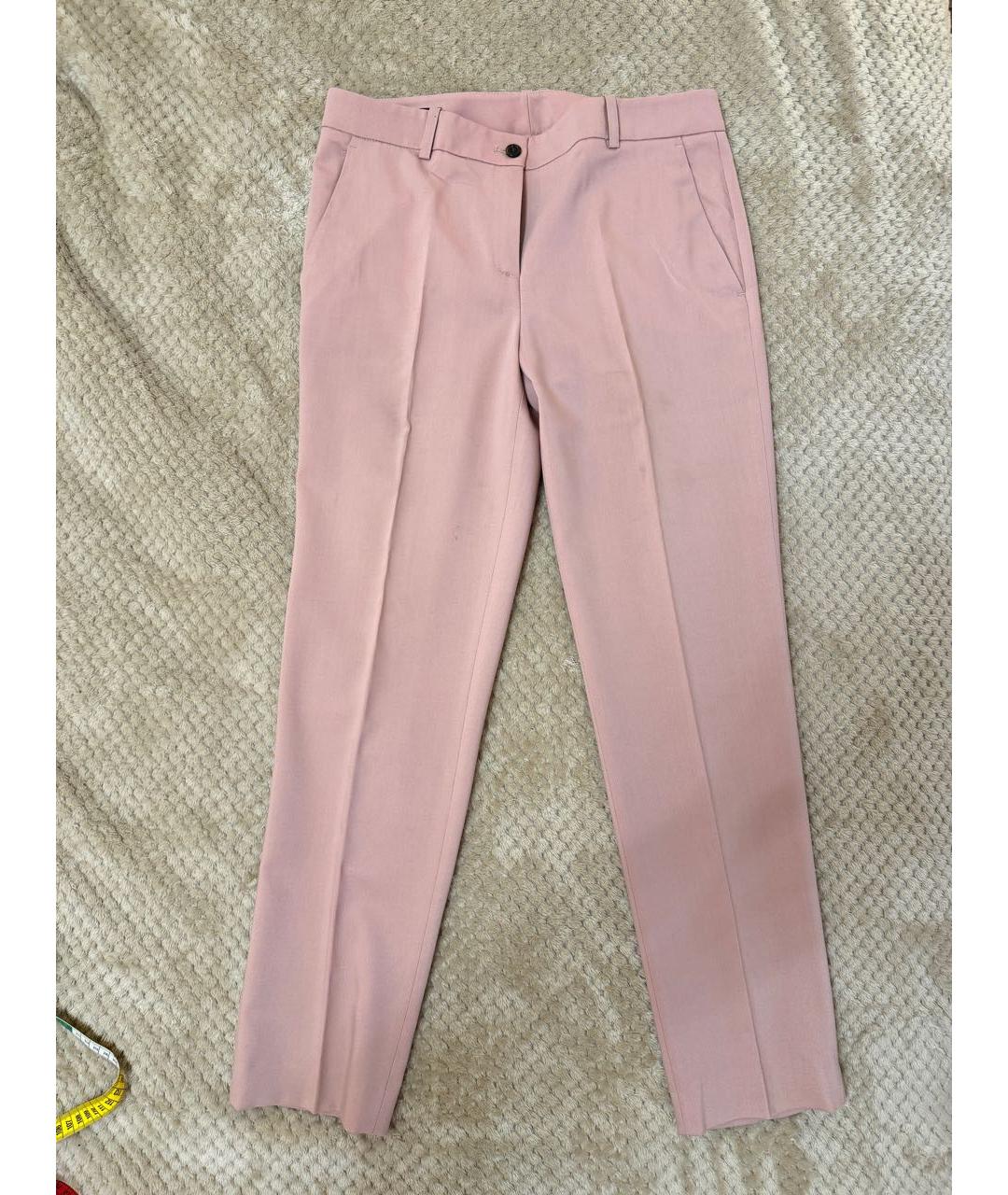 JIL SANDER NAVY Розовые шерстяные брюки узкие, фото 9