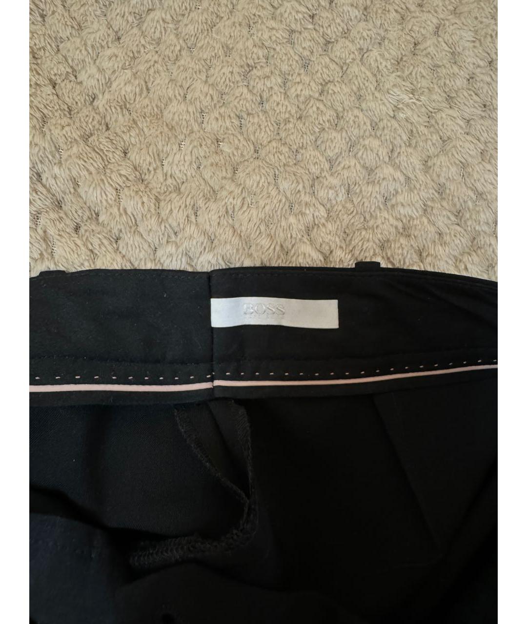 HUGO BOSS Черные шерстяные прямые брюки, фото 3
