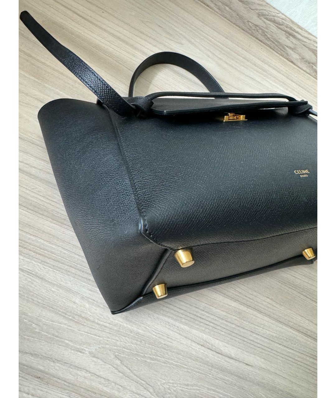 CELINE PRE-OWNED Черная кожаная сумка с короткими ручками, фото 3