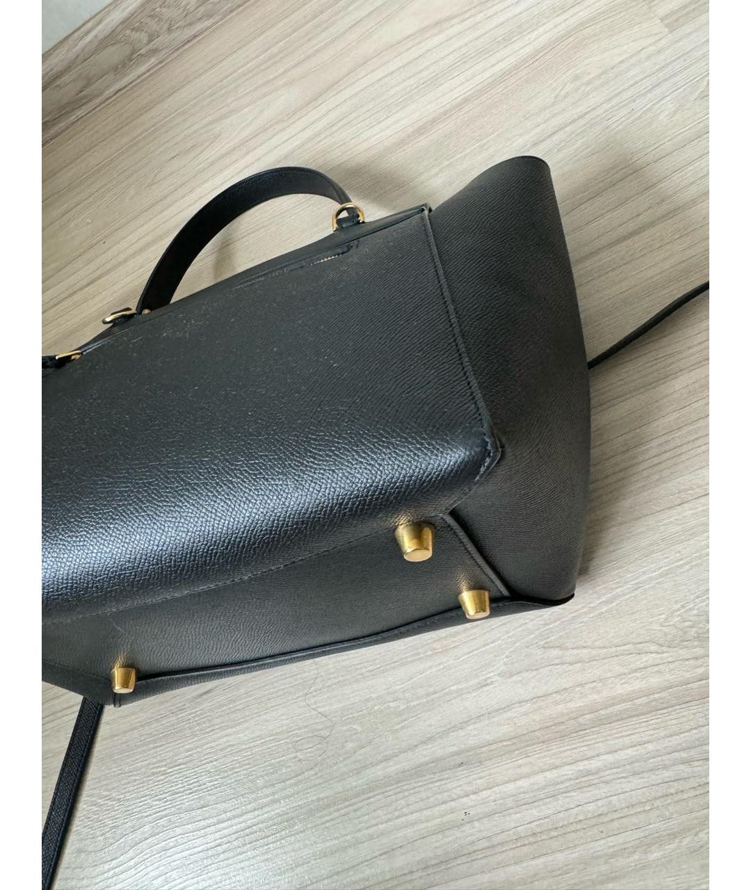 CELINE PRE-OWNED Черная кожаная сумка с короткими ручками, фото 6