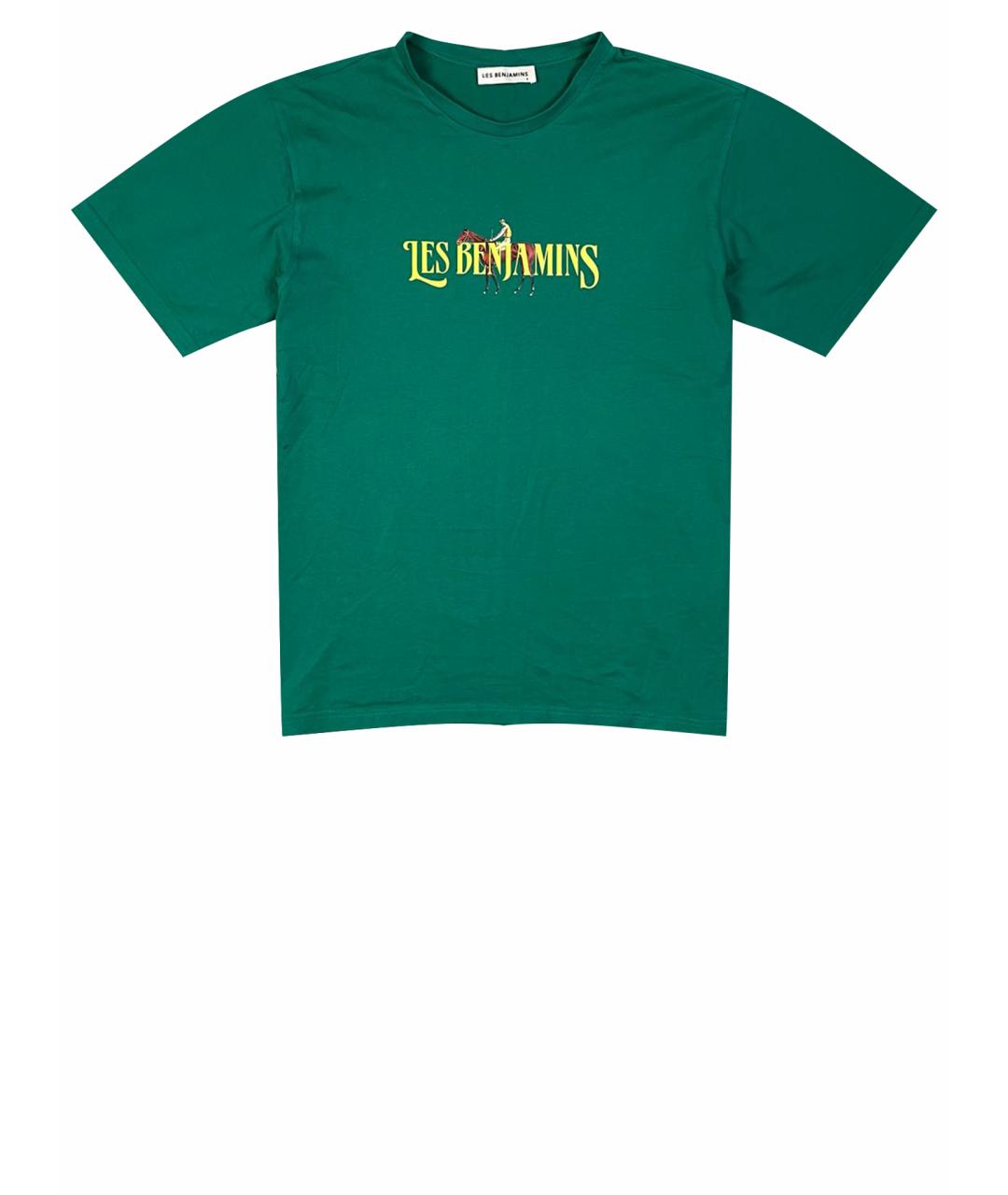 LES BENJAMINS Зеленая хлопковая футболка, фото 1