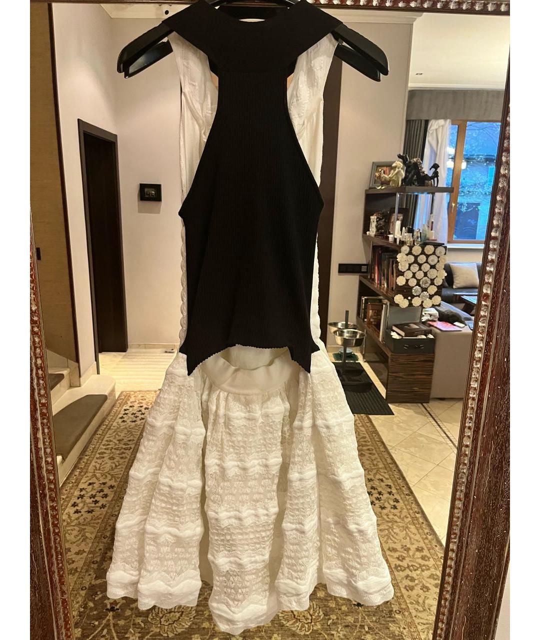 CHANEL PRE-OWNED Белое хлопко-эластановое коктейльное платье, фото 2