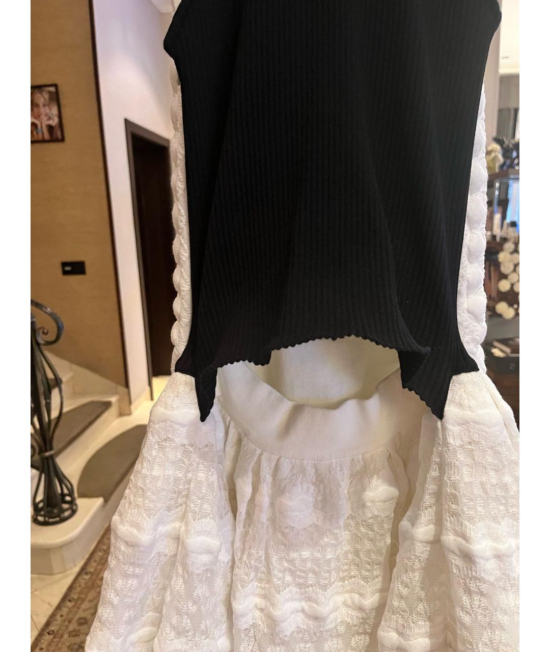CHANEL PRE-OWNED Белое хлопко-эластановое коктейльное платье, фото 5