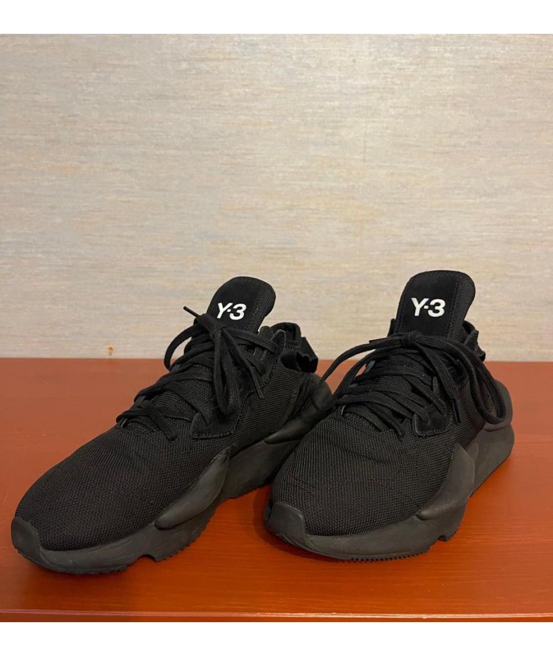 Y-3 Черные текстильные низкие кроссовки / кеды, фото 2