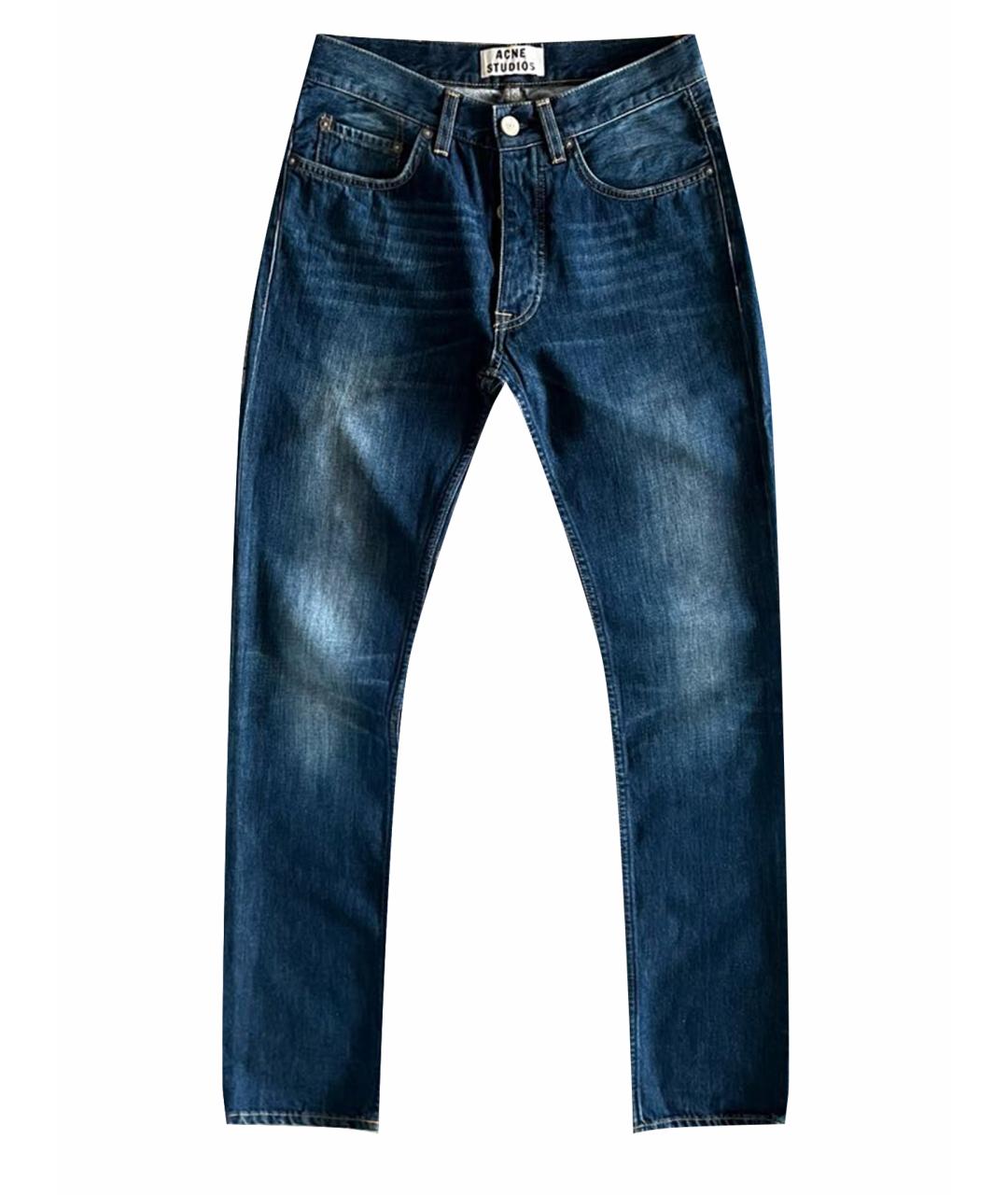 ACNE STUDIOS Синие хлопковые джинсы скинни, фото 1