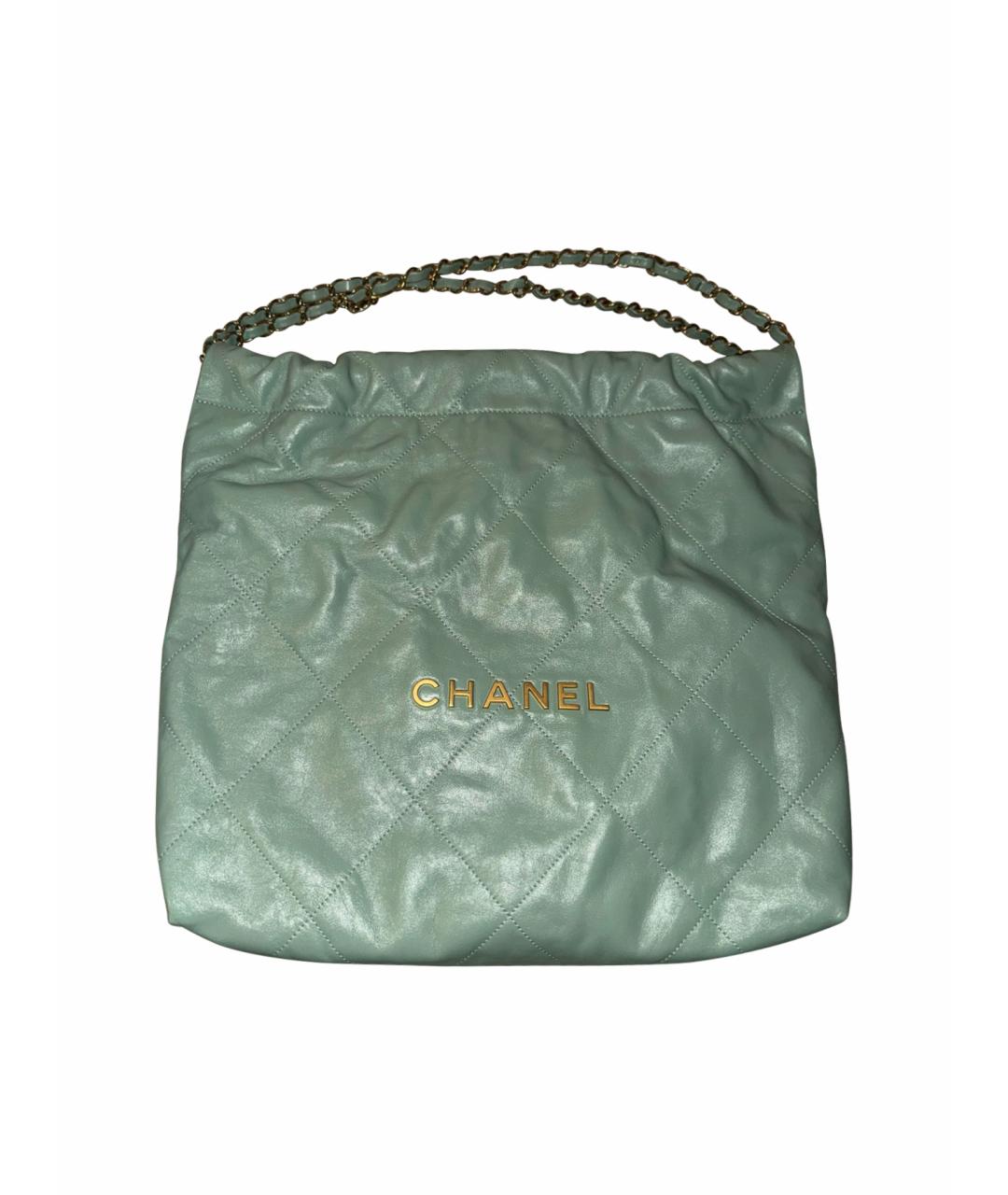CHANEL PRE-OWNED Зеленая кожаная сумка тоут, фото 1