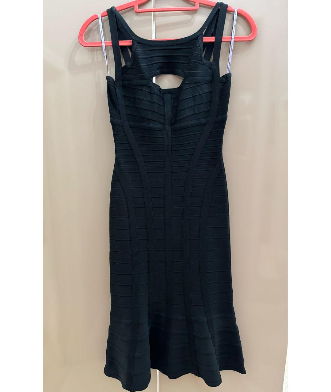 HERVE LEGER Черное вискозное коктейльное платье, фото 9
