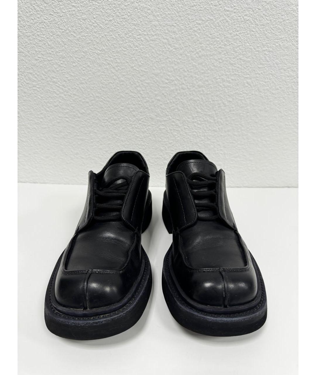 PRADA Черные кожаные низкие ботинки, фото 2