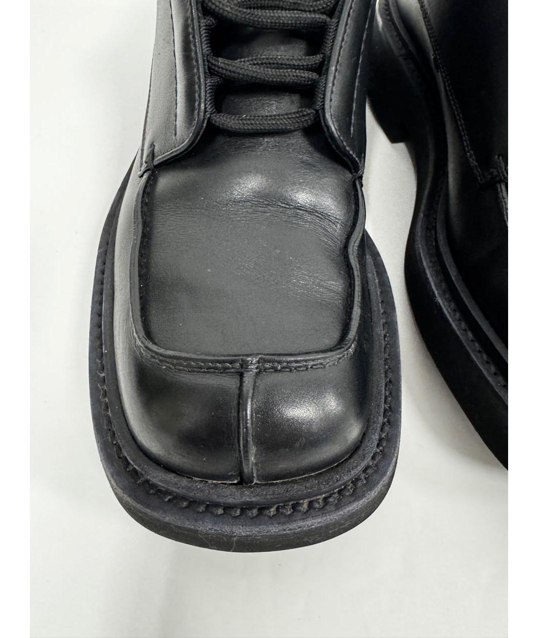 PRADA Черные кожаные низкие ботинки, фото 4