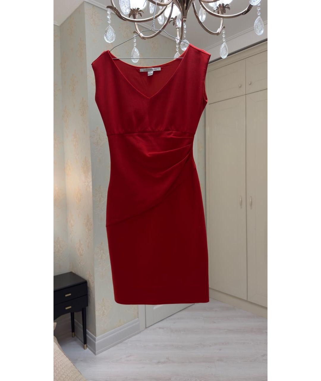 DIANE VON FURSTENBERG Красное вискозное коктейльное платье, фото 9