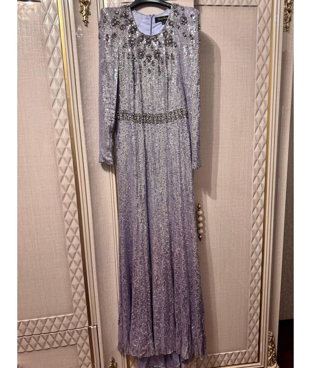 JENNY PACKHAM Фиолетовое шелковое вечернее платье, фото 7