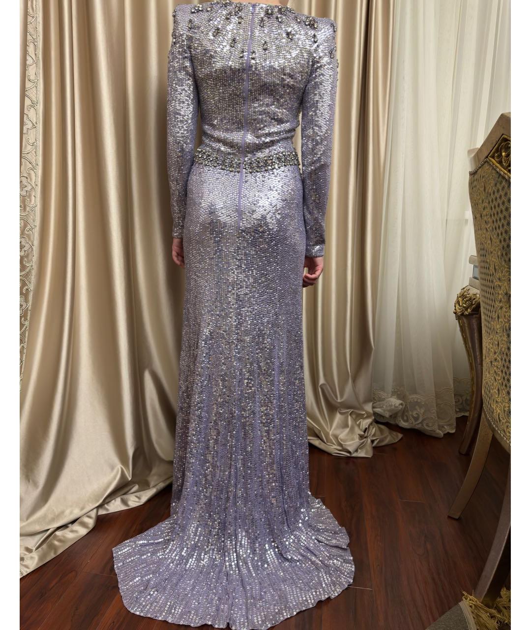 JENNY PACKHAM Фиолетовое шелковое вечернее платье, фото 6