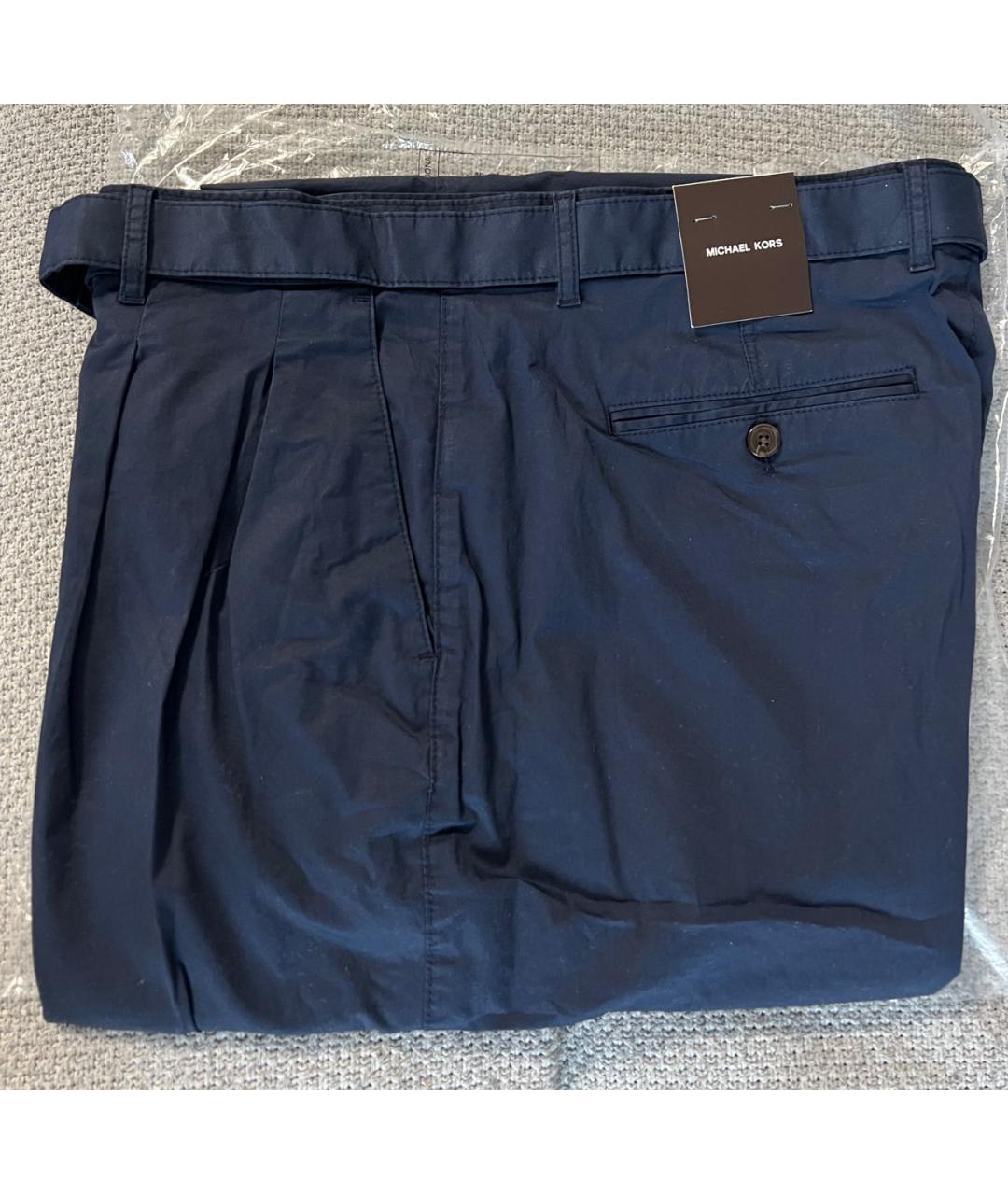 MICHAEL KORS Темно-синие хлопко-эластановые классические брюки, фото 3