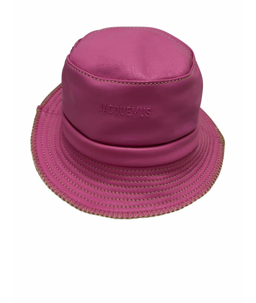 JACQUEMUS Розовая кожаная шляпа, фото 1