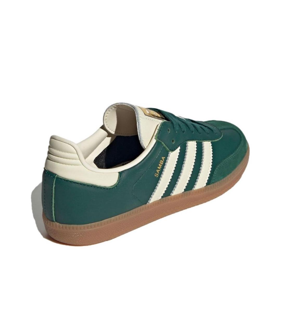 ADIDAS Зеленые кожаные кроссовки, фото 3