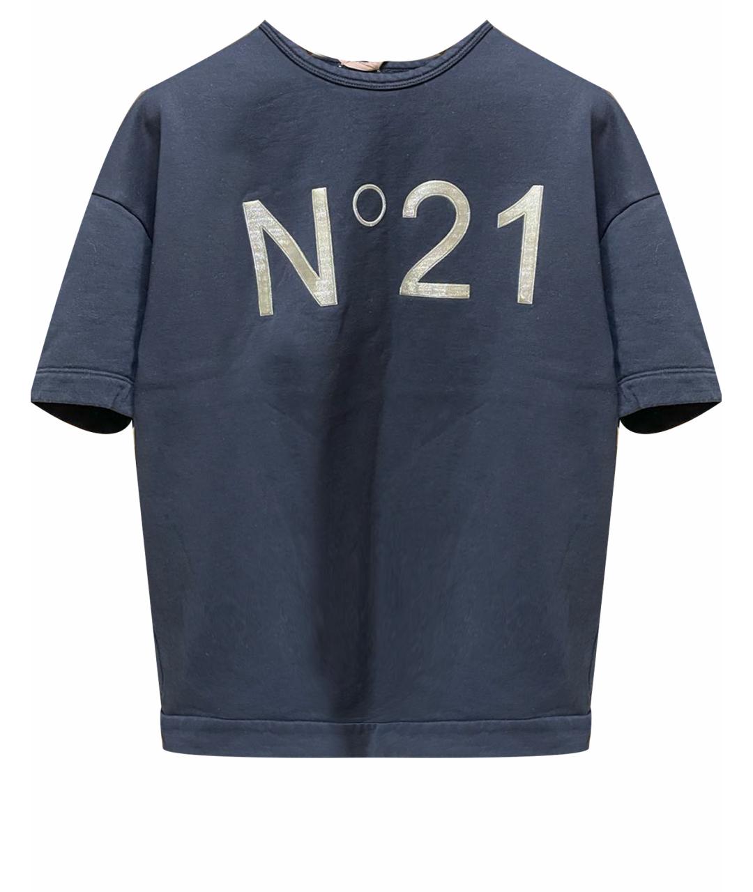 NO. 21 Темно-синяя полиамидовая футболка, фото 1
