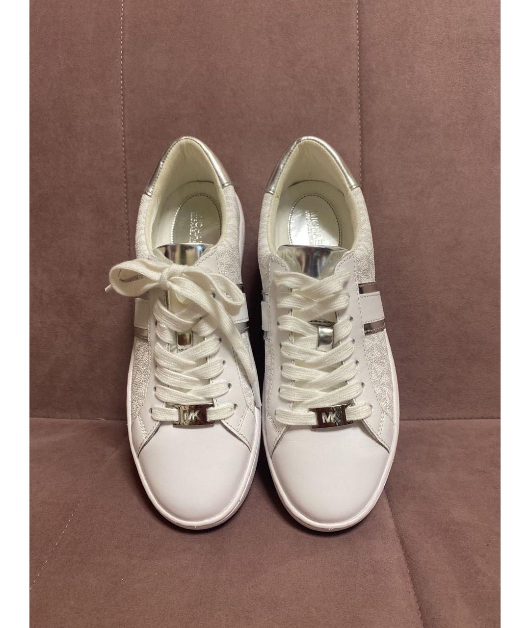 MICHAEL KORS Белые кожаные кроссовки, фото 9