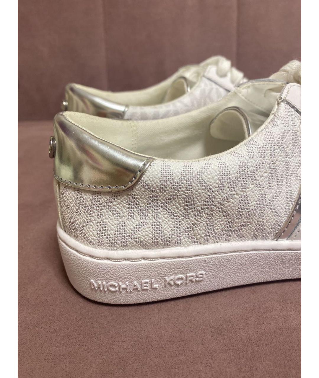 MICHAEL KORS Белые кожаные кроссовки, фото 5
