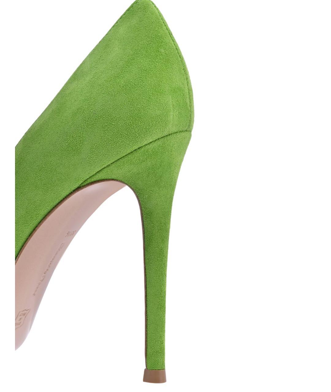 GIANVITO ROSSI Зеленые замшевые туфли, фото 4