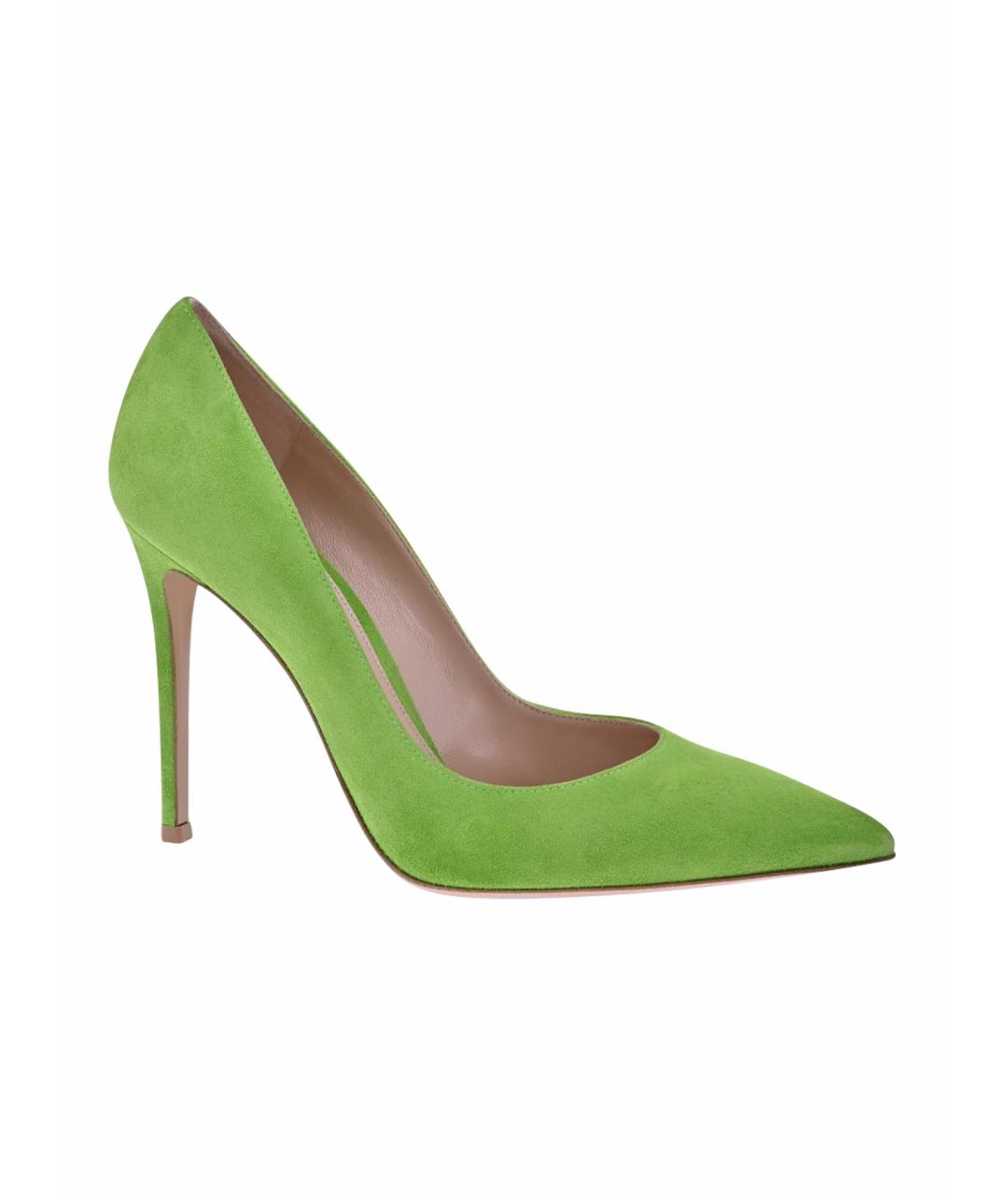 GIANVITO ROSSI Зеленые замшевые туфли, фото 1