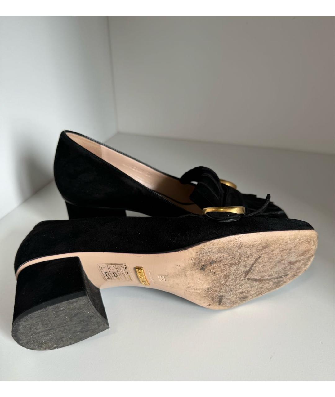 GUCCI Черные замшевые туфли, фото 8