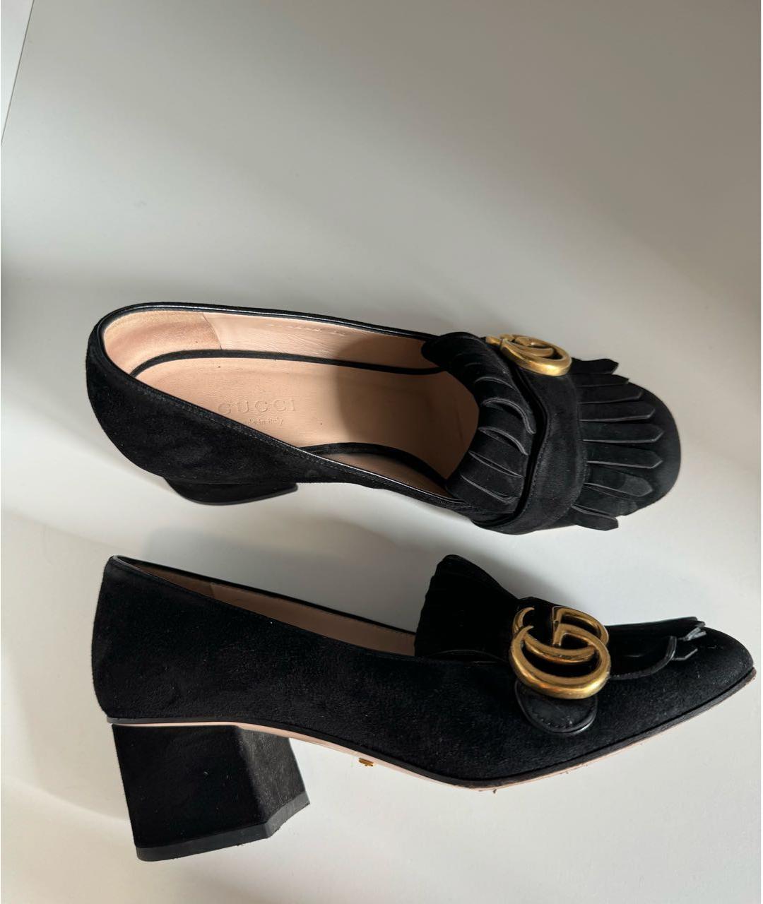 GUCCI Черные замшевые туфли, фото 5