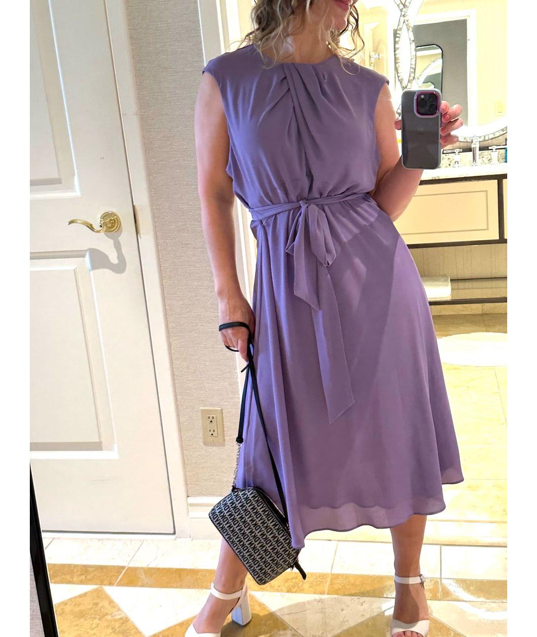 RALPH LAUREN Фиолетовое полиэстеровое повседневное платье, фото 3