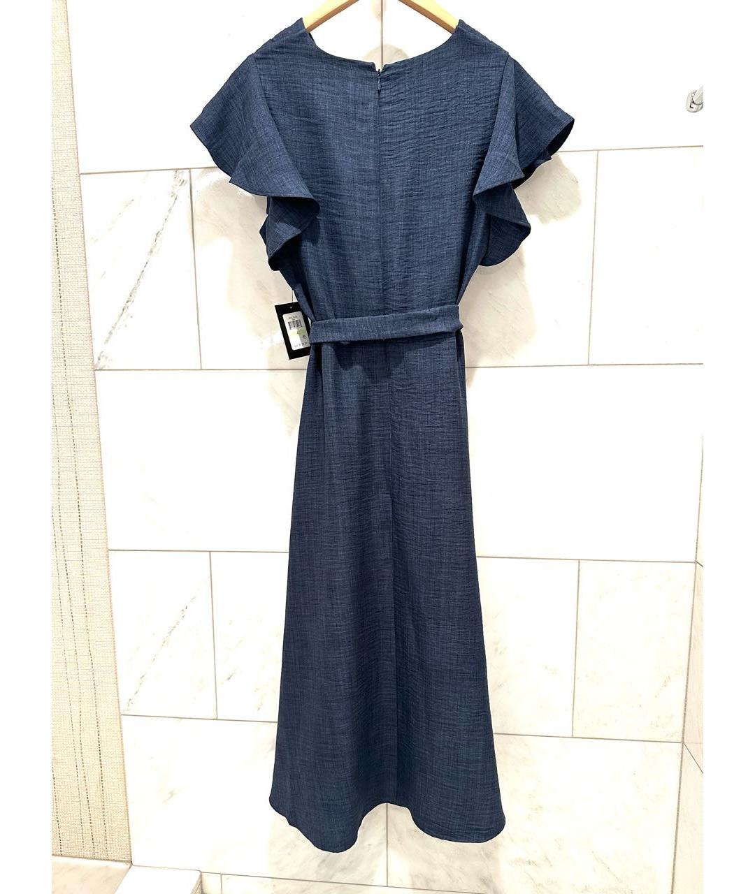 DKNY Синее полиэстеровое повседневное платье, фото 6