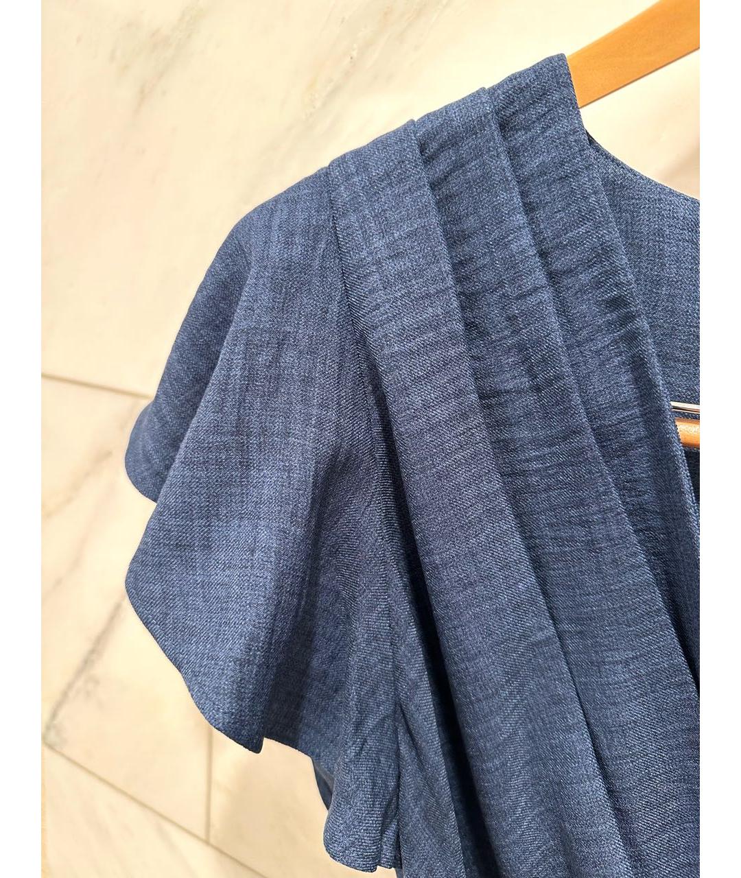 DKNY Синее полиэстеровое повседневное платье, фото 5