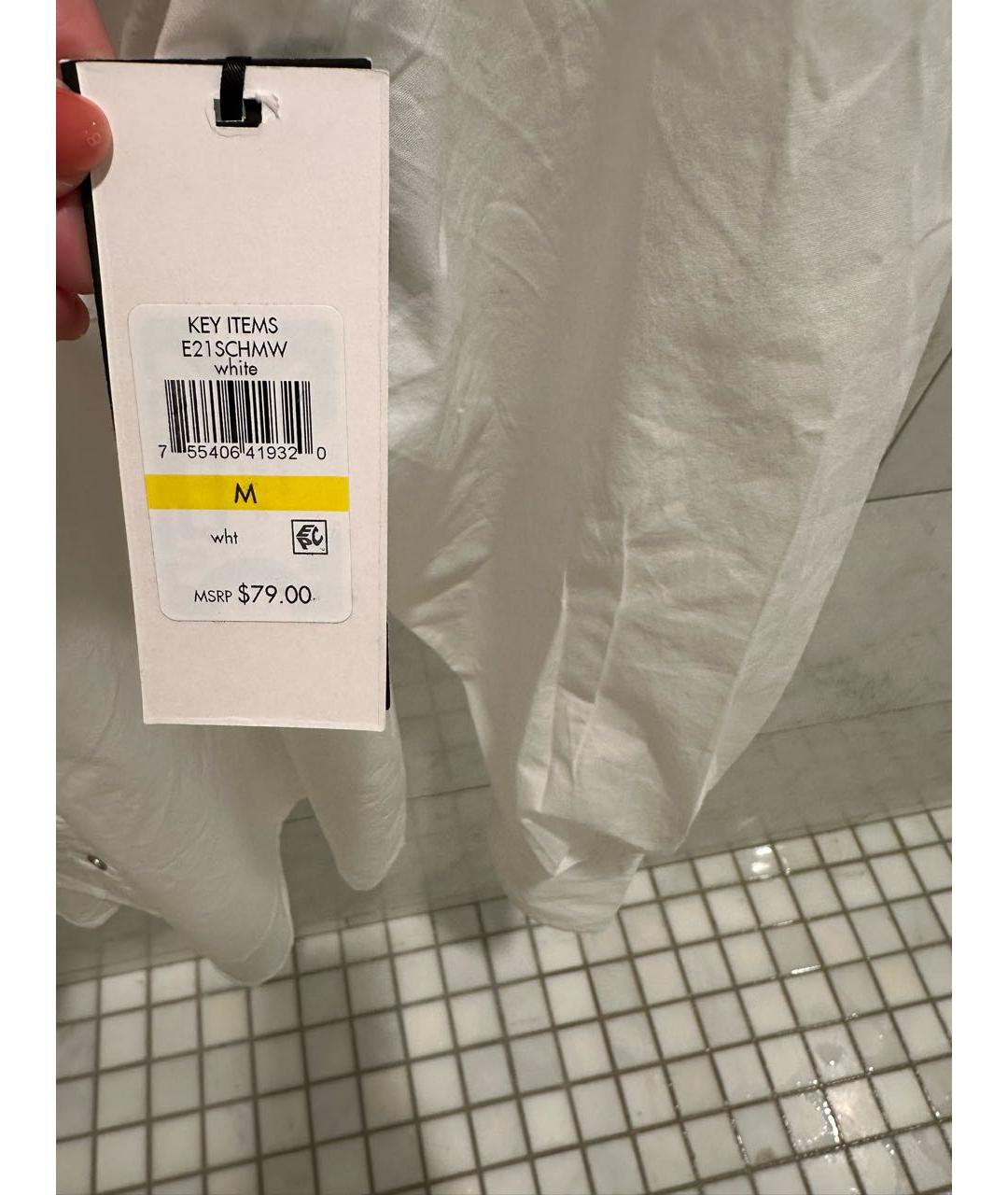 DKNY Белая хлопковая рубашка, фото 6